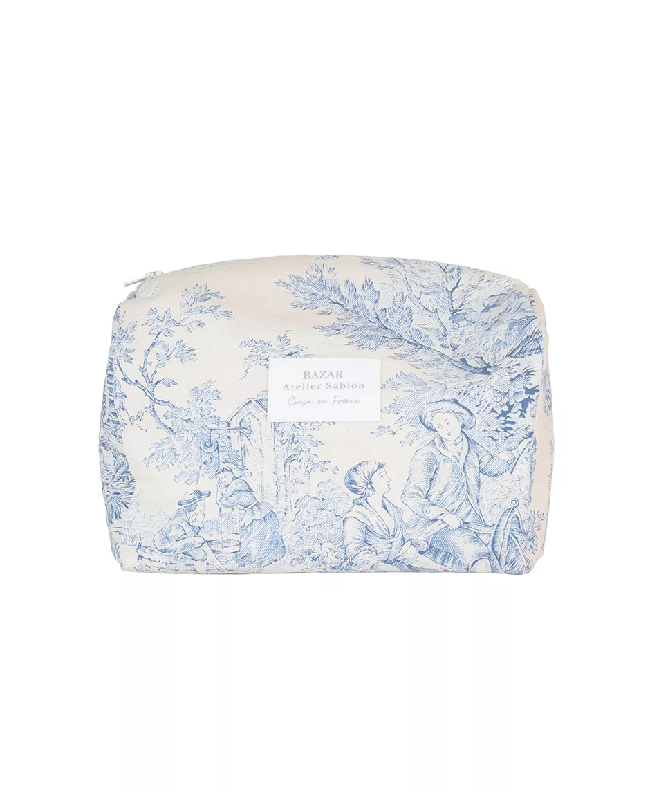 FAP0217 Trousse de toilette pour femmes 22x25x1 cm Bleu Toile